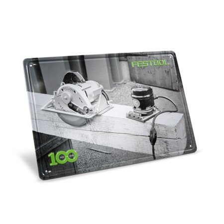 Festool 100 år blikskilt retro-maskine Festool 100 år blikskilt retro-maskine
