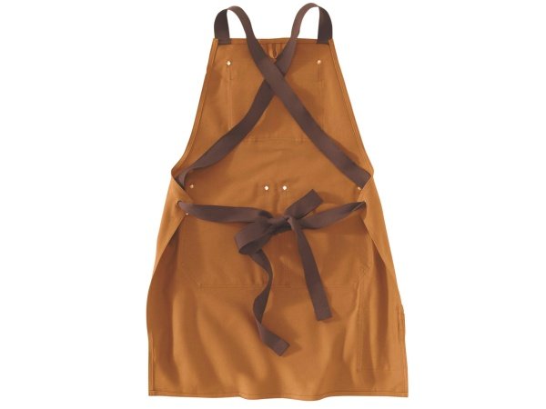 Carhartt Duck forklæde 211 brun, one size. Billedet viser forklædet forfra.