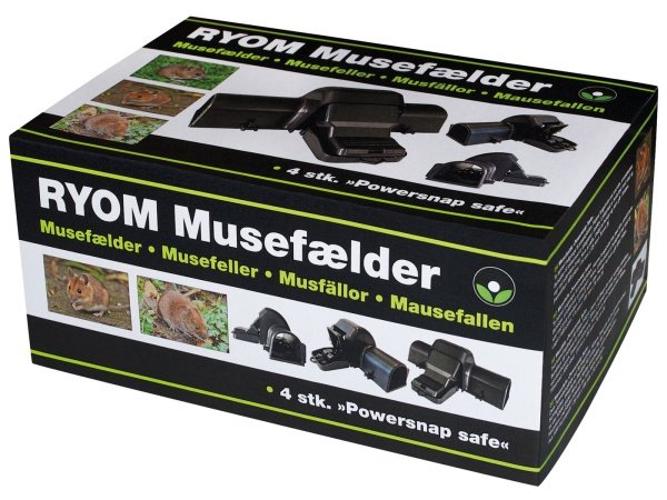 Ryom Musefælde, produkt set forfra