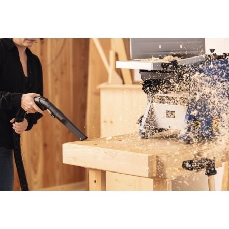 Scheppach tæpperenser Spray Vac 20 1600W. Billedet viser produktet og tilbehør.