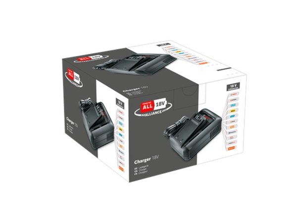 Bosch akku oplader AL 18V-44 Bosch AL 18V-44 lader oplader hurtigt alle 18V Power For All Alliance-batterier. Få fleksibilitet og hurtig opladning til dine Bosch-værktøjer. Billedet viser hele produktet.