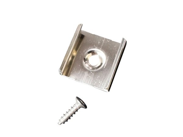 Blue Electric monteringsclips 20 stk - metal Led strip. Billedet viser produktet med hvid baggrund.