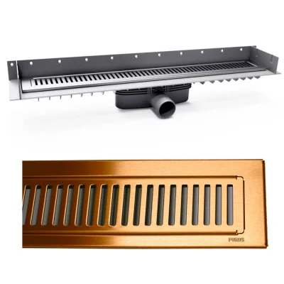 Purus&nbsp;Line Rib&nbsp;afløbsrendesæt m/Ø50mm vandret udløb