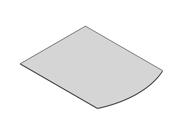 Varde glasplade bue i front