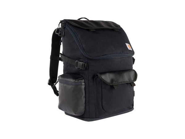 Carhartt 15" rygsæk 45L i sort. Billedet viser tasken forfra.
