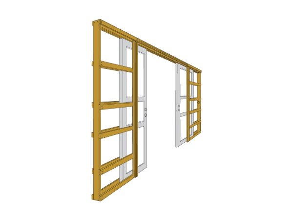 Swedoor skydevægselement