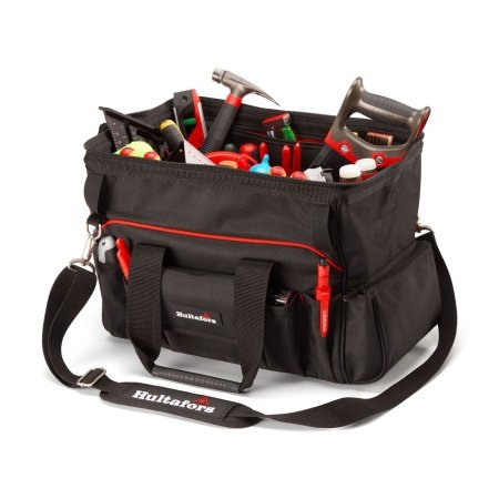 Hultafors værktøjstaske med stor åbning  Hultafors værktøjstaske med stor åbning 590220. Billedet viser produktet forfra.