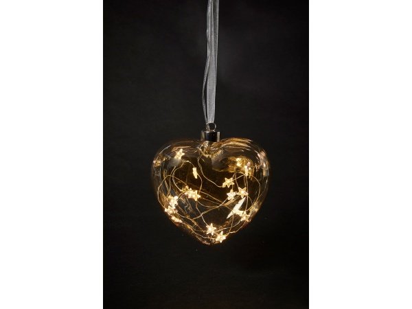 Dacore LED hjerte i glas Dacore LED hjerte i glas, 15x5,8 cm, med 15 stjerner. 817230