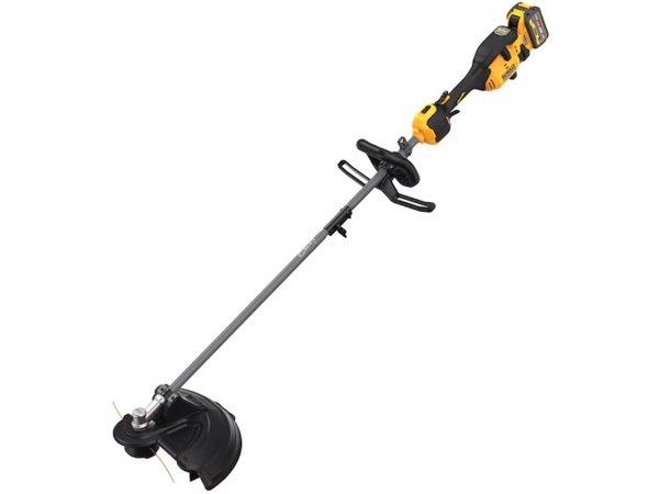 Dewalt græstrimmer DCMAS5713X1-QW Dewalt græstrimmer DCMAS5713X1-QW. Med en 54 V motor og et 9,0 Ah batteri. Billedet viser produktet med hvid baggrund.