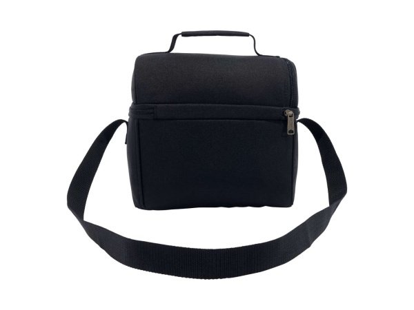 Carhartt isoleret køletaske til 12 dåser i sort og lavet af 600 Denier DWR Polyester. Billedet viser produktet åbent.