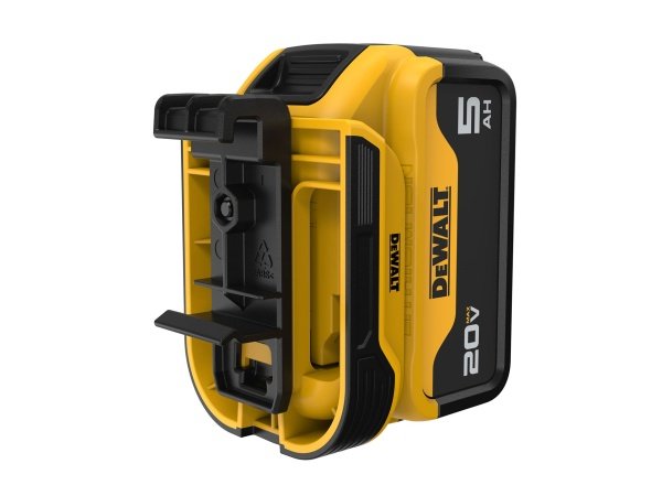 Dewalt Tough System 2.0 DXL batteriholder. Billedet viser produktet skråt fra siden.