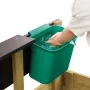 Hape multifunktionel sandkasse. Nærbillede af produktfunktion med model