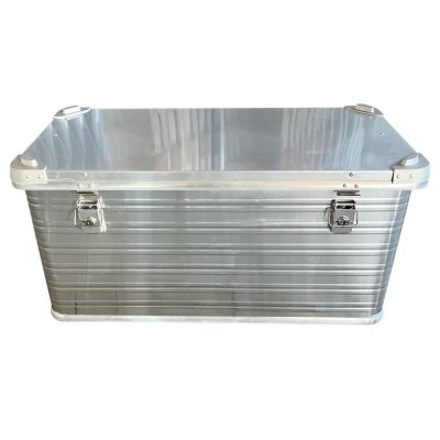 Materielhuset alu-kasse 91 ltr 782 x 385 x 382 mm. Billedet viser produktet lukket. 