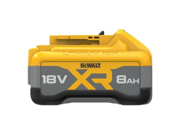 Et professionelt 18V batteri fra DeWalt med høj kapacitet på 8,0Ah, ideelt til krævende arbejdsopgaver.
