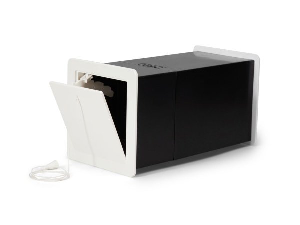 Viksa friskluftsventil type 1 hvid i slagfast polystyren (4,5 mm). Billedet viser produktet forfra.