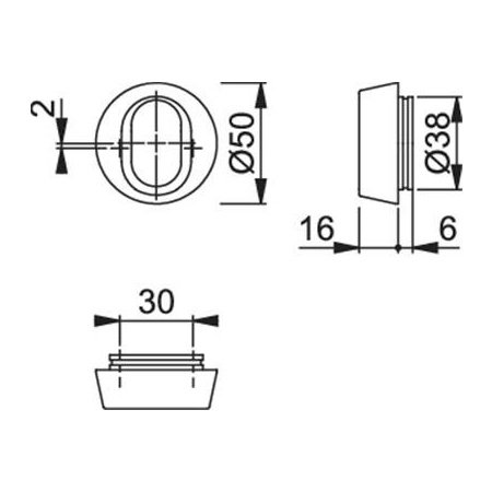 Hoppe cylinderring F9714M