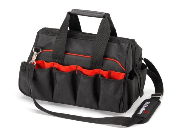 Hultafors værktøjstaske med stor åbning 590220. Billedet viser produktet forfra.