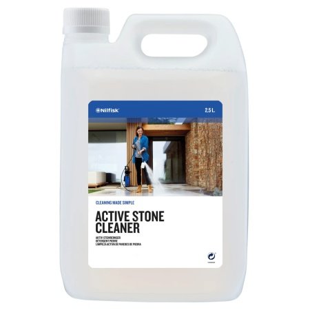 Active Stone Cleaner fra Nilfisk 2,5 liter. Billedet viser produktet med hvid baggrund.