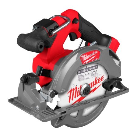 Milwaukee M18 FUEL rundsav  Milwaukee 55 mm M18 FUEL™ rundsav til træ og plastik. Billedet viser produktet forfra.
