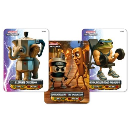 Pakke med Brainrot Collectible Cards Wave 2 (5 kort) – 4 standard + 1 specialkort – samlerkort 10-4.dk