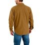 Carhartt skjortejakke 105419B33 med knapper. Billedet viser produktet bagfra.
