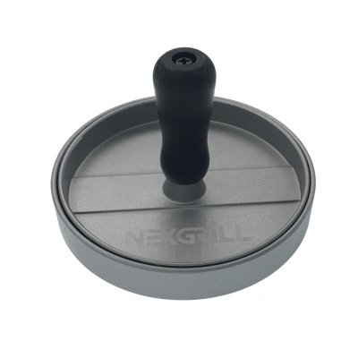 Nexgrill burgerpresser. Fremstillet i slidstærkt aluminium. Billedet viser produktet med hvid baggrund.