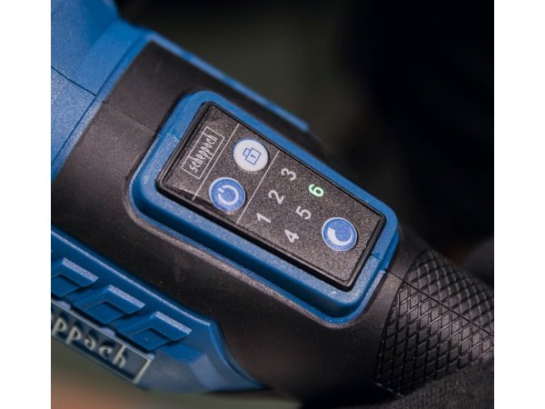 Scheppach vinkelsliber BC-AG125-X, 20V Solo, 125mm. Billedet viser produktet med hvid baggrund.