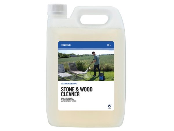 Nilfisk træ- og fliserens 2,5 ltr. Nilfisk træ- og fliserens 2,5 ltr. vandbaseret rengøringsmiddel, der effektivt fjerner snavs fra fliser, murværk, træværk mm. Billedet viser hele produktet.
