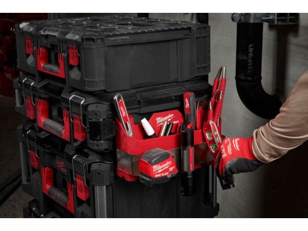 Milwaukee PACKOUT holder til håndværktøj. Billedet viser produkt med hvid baggrund.
