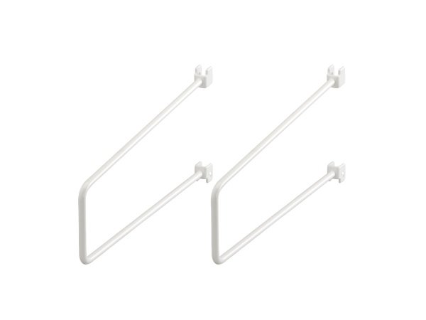 Elfa bogstøtte til hængeskinne hvid Elfa bogstøtte til hængeskinne hvid 19x75x250 mm 2 stk. Billedet viser produktet med hvid baggrund.