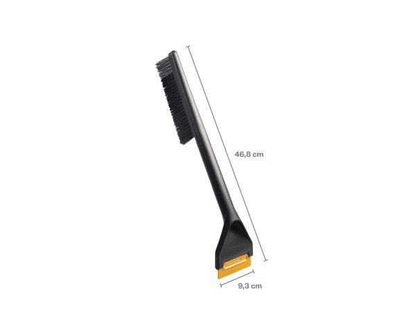 Fiskars Solid børste og isskraber 10 x 7,8 x 46,7 cm. Billedet viser produktet forfra. 