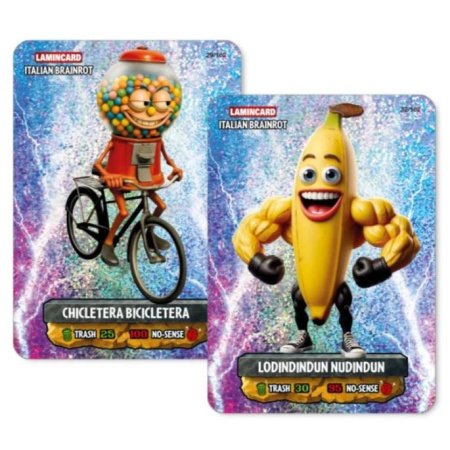 Pakke med Brainrot Collectible Cards Wave 2 (5 kort) – 4 standard + 1 specialkort – samlerkort 10-4.dk