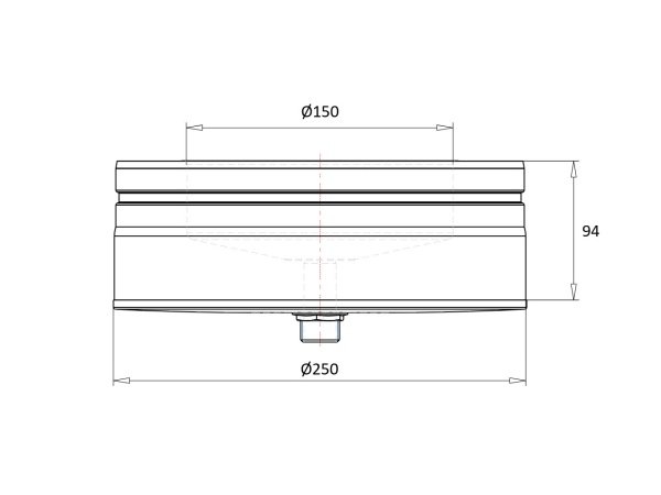 Schiedel blænddæksel m.dræn. Produkt vises oppefra