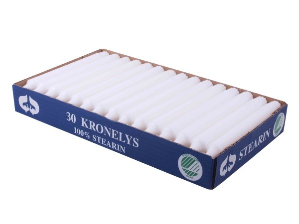 Kronelys 100% ren stearin 20cm