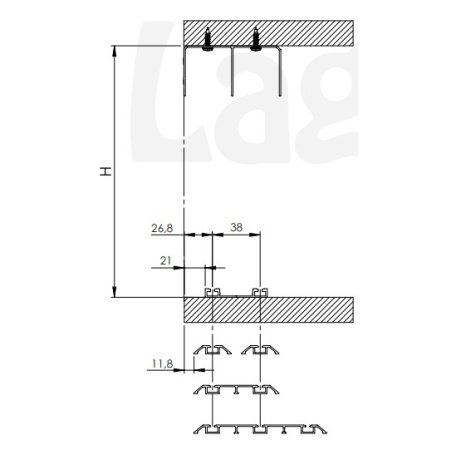 Svalk skydedørsbeslagsæt
