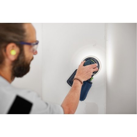 Festool excentersliber ETSC 2 150-Basic. Billedet viser produktet samt tilbehør