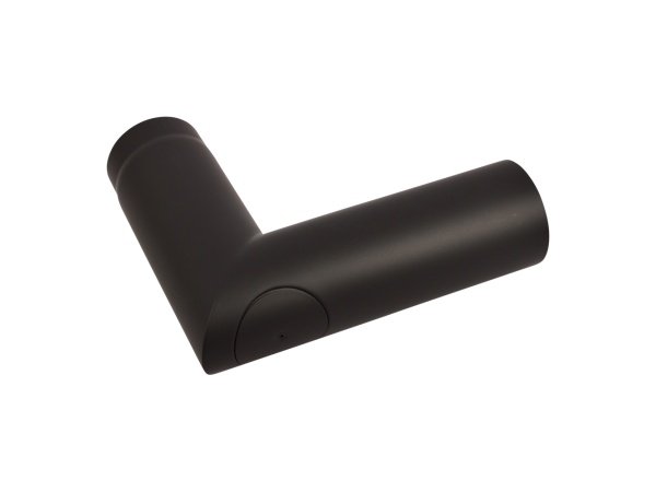 Varde pejserør90° knæk sort