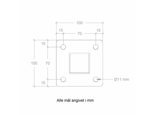 Plus hjørne stålstolpe m/fod