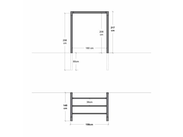 Plus Arcade Pergola model 1 Plus Arcade Pergola model 1, produkt set fra siden