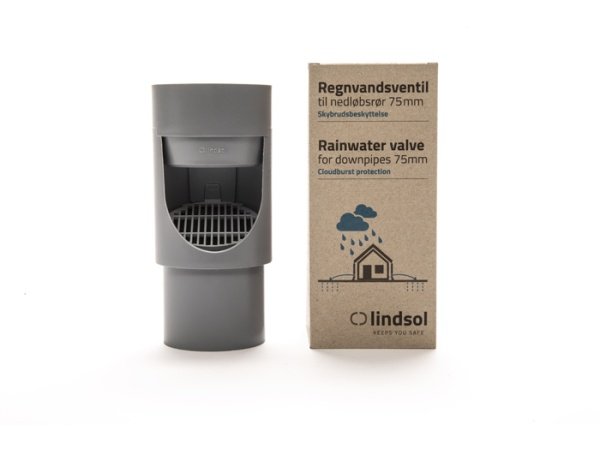 Regnvandsventil 75mm inkl. 5