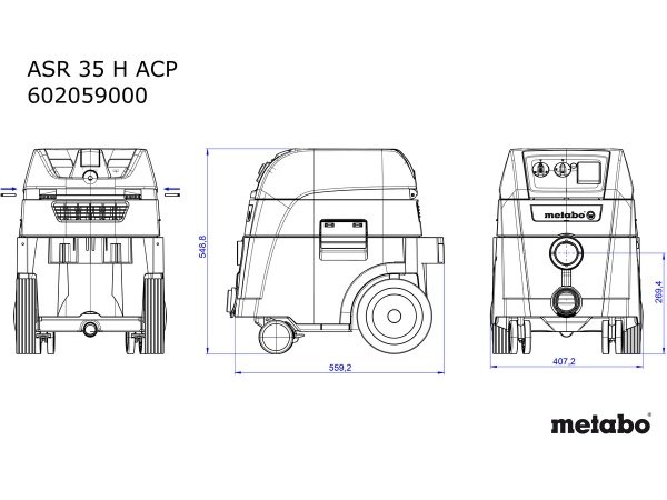 Metabo industristøvsuger ASR 35 H ACP til både tør og våd sugning
