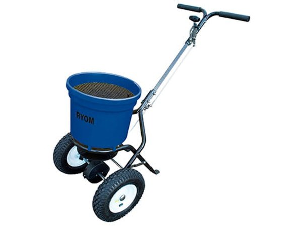 Ryom såmaskine/saltspreder Ryom såmaskine/saltspreder sikrer jævn spredning af frø, gødning eller vejsalt