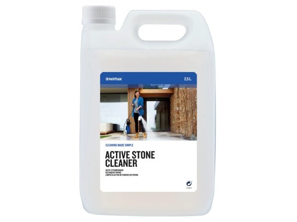 Active Stone Cleaner fra Nilfisk 2,5 liter. Billedet viser produktet med hvid baggrund.