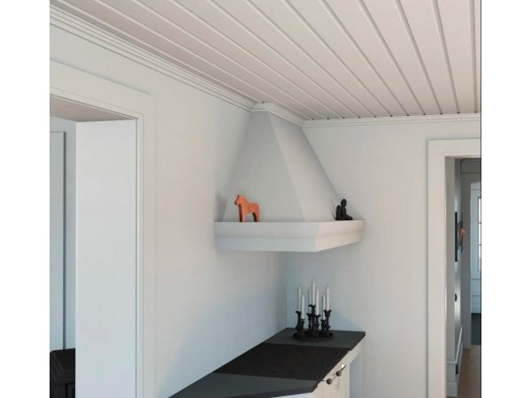 19x125mm fyrrustik hvidmalet