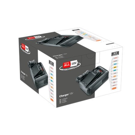 Bosch AL 18V-44 lader oplader hurtigt alle 18V Power For All Alliance-batterier. Få fleksibilitet og hurtig opladning til dine Bosch-værktøjer. Billedet viser hele produktet.