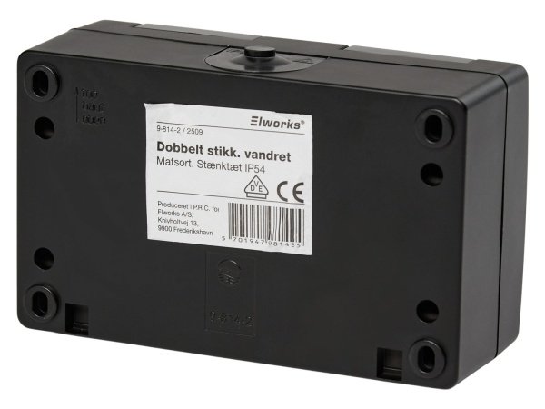 Elworks stikkontakt m/jord, produkt set forfra