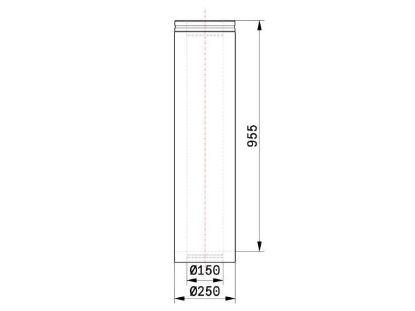 Schiedel isoleret rør PMS50. Produkt vises