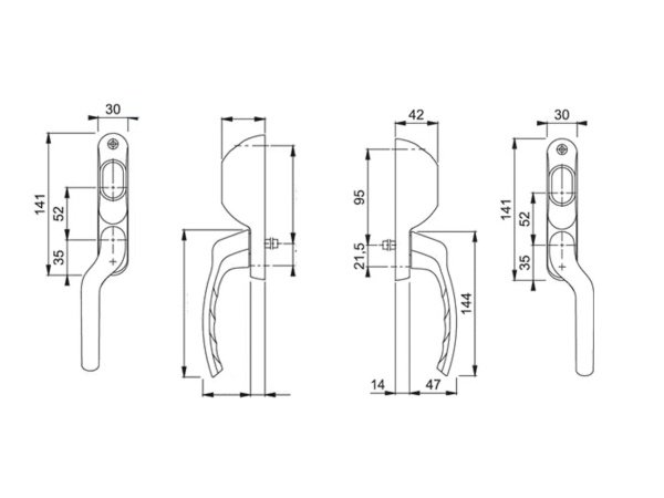 Hoppe dørgrebssæt til terrasse