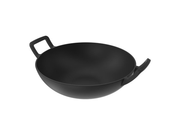 Nexgrill Protouch wok i støbejern Ø30 cm. Billedet viser produktet forfra.