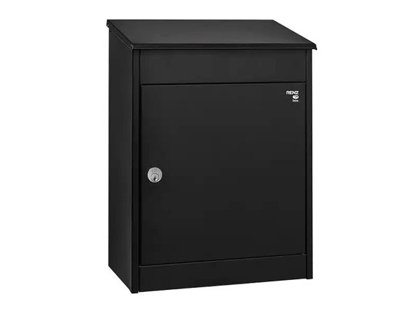 Mefa Bosca 406 pakkepostkasse Mefa Bosca 406 pakkepostkasse 390 x 530 x 225 mm, dybsort 9005. Billedet viser produktet lukket.